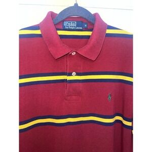 Vintage Polo Ralph Lauren Striped Multicolor‎ Shirt Mens Medium Blue Yellow